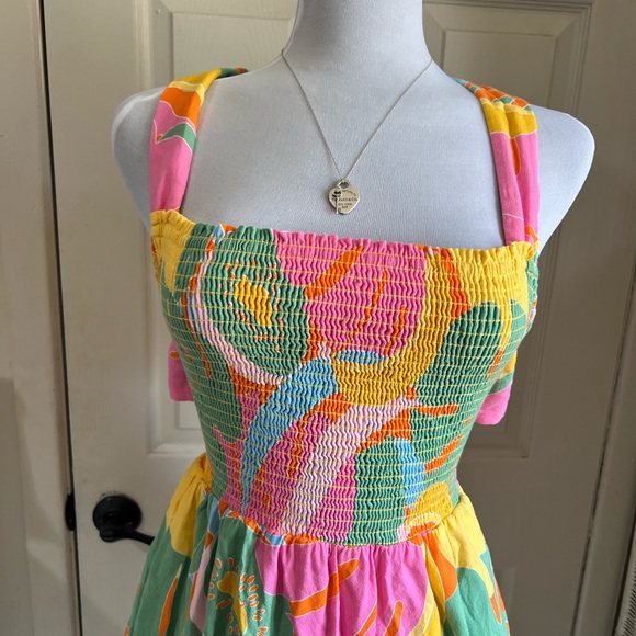 Show Me Your Mumu Collins Mini Dress Women XL Smocked Tropical Fruit Lightweight - Picture 10 of 16